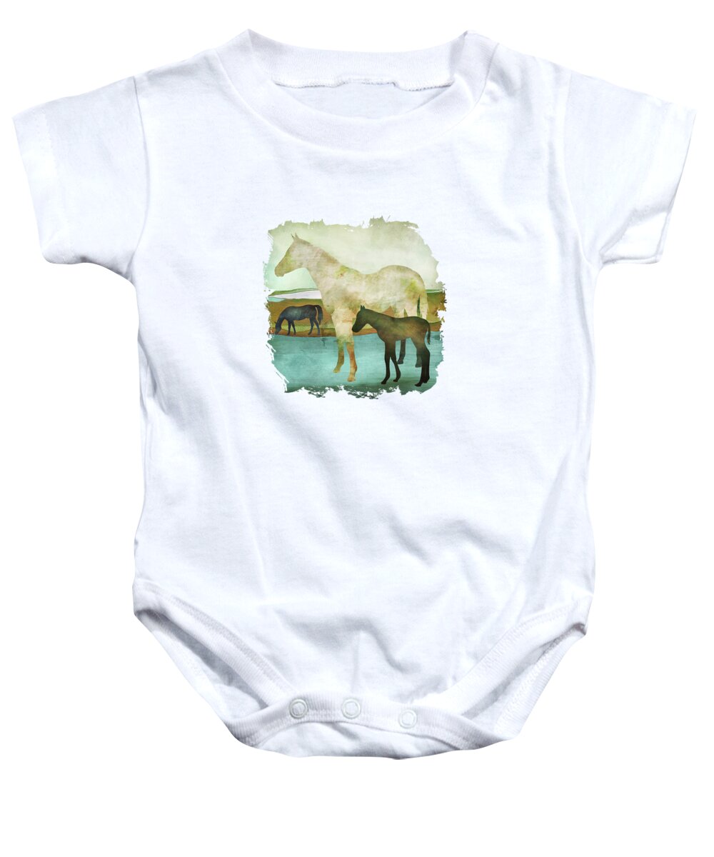 Family Baby Onesie featuring the digital art Family by Katherine Smit