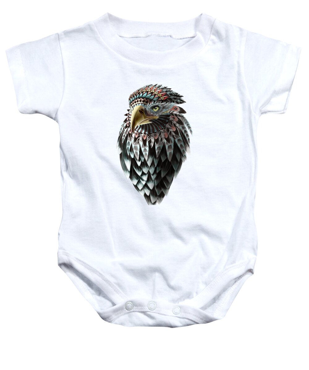 Fantasy Art Baby Onesie featuring the painting Fantasy Eagle by Sassan Filsoof