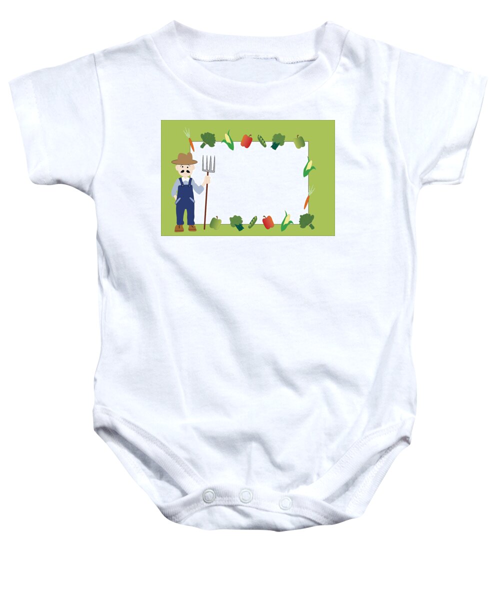 Farm Baby Onesie featuring the photograph Farmers Market Frame with copy space by Karen Foley