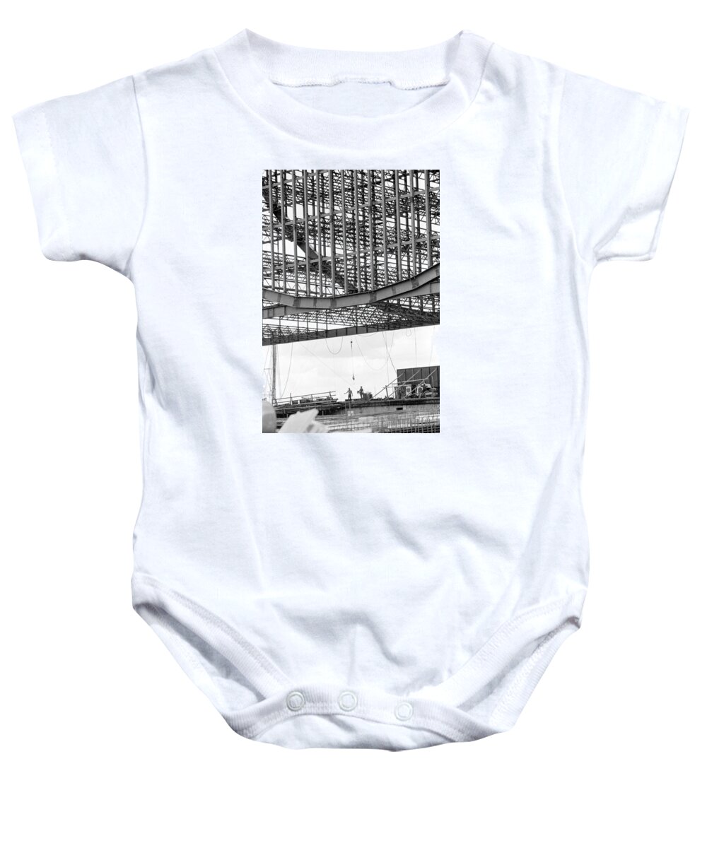 Downtown Minneapolis Baby Onesie featuring the photograph Federal Reserve construction by Mike Evangelist