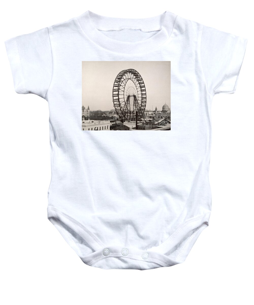1893 Baby Onesie featuring the photograph Ferris Wheel, 1893 by Granger