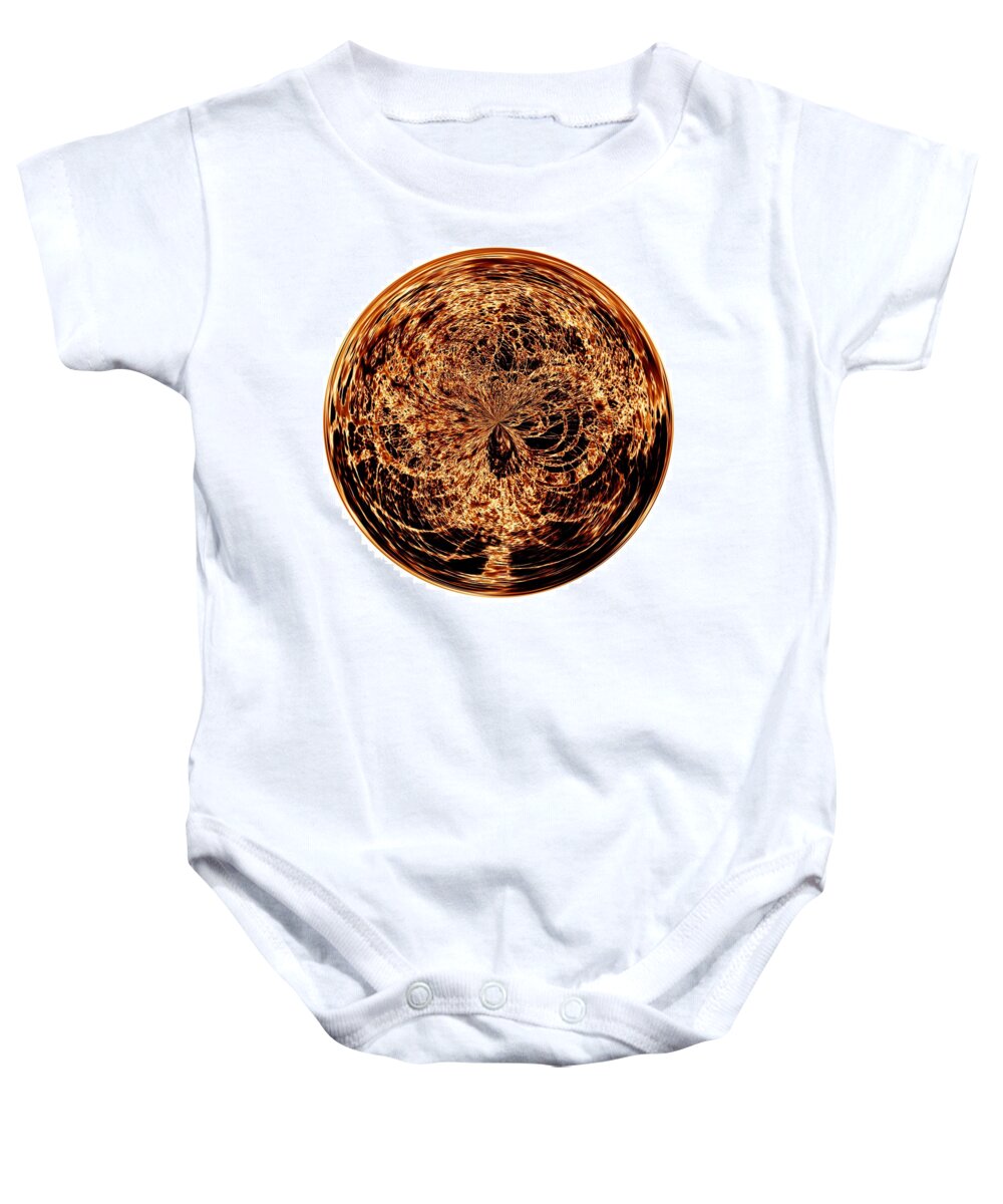 Black Baby Onesie featuring the digital art Fire Ball by Simply Summery