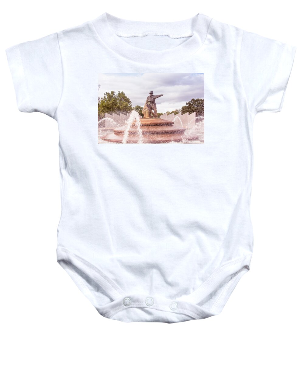 Firefighter Baby Onesie featuring the photograph Firefighters Fountain by Pamela Williams