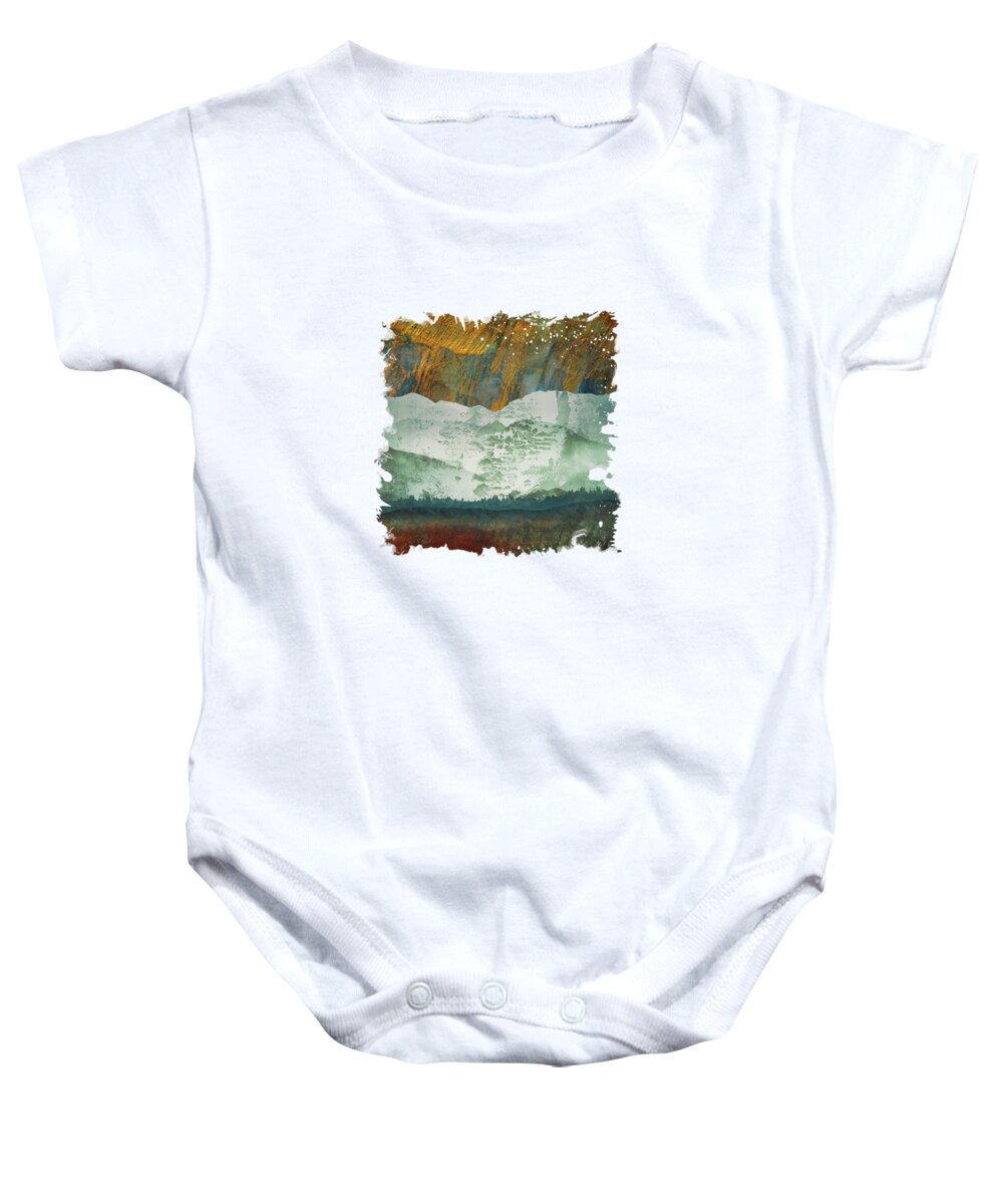 Abstract Baby Onesie featuring the digital art FireSky by Katherine Smit