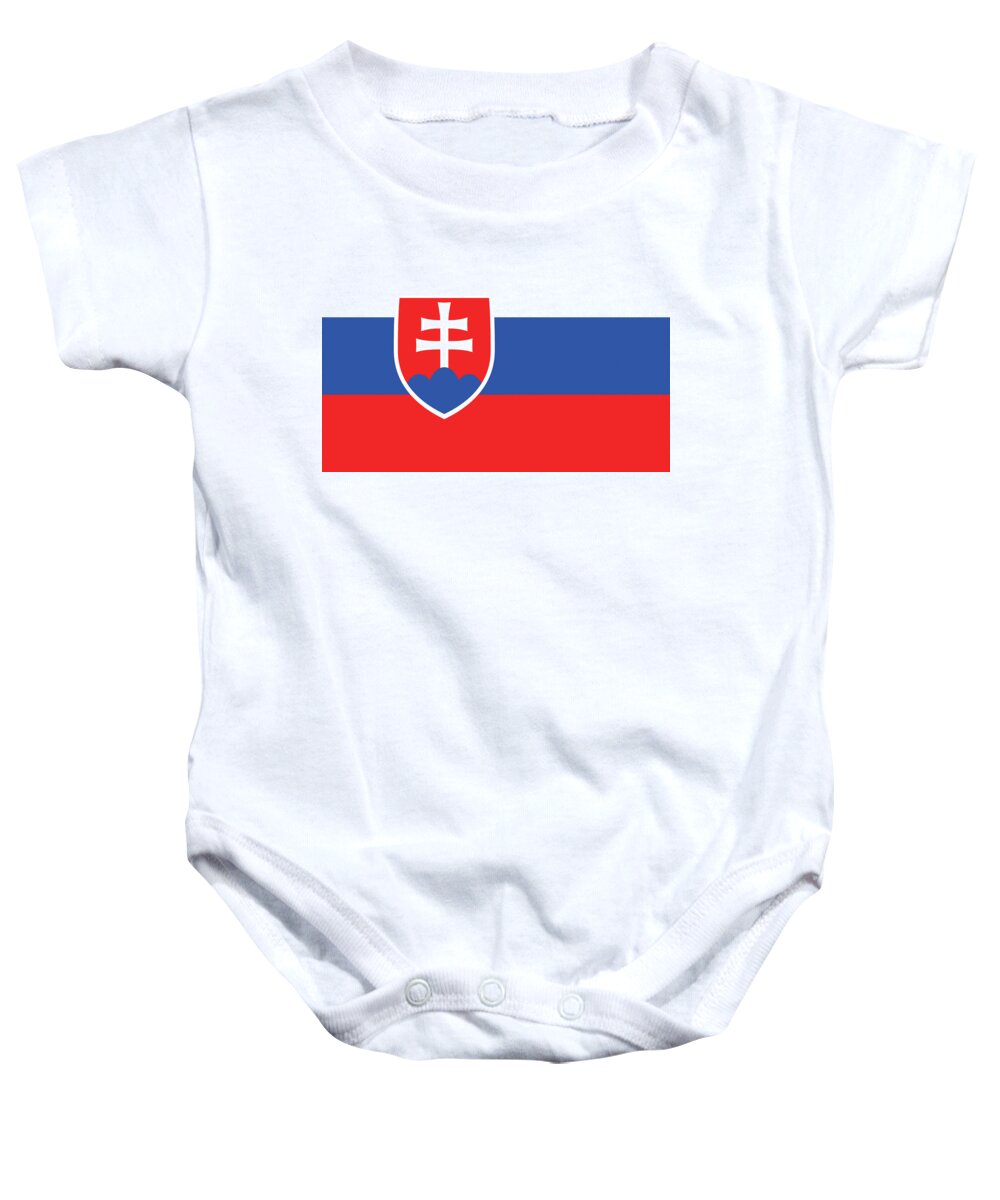 Slovak Baby Onesie featuring the digital art Flag of Slovakia by Roy Pedersen