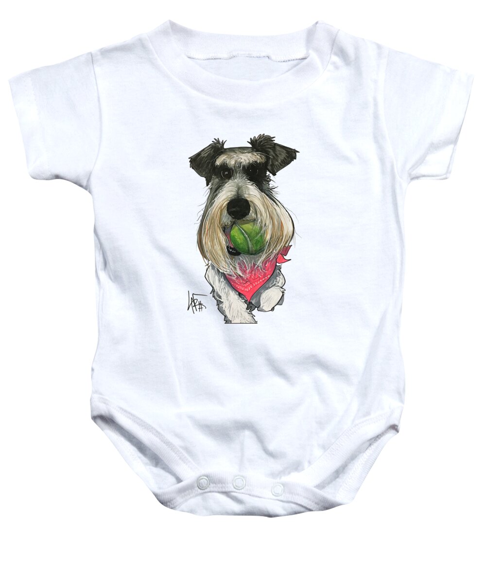 Pet Portrait Baby Onesie featuring the drawing Ford 3235 Miley by John LaFree