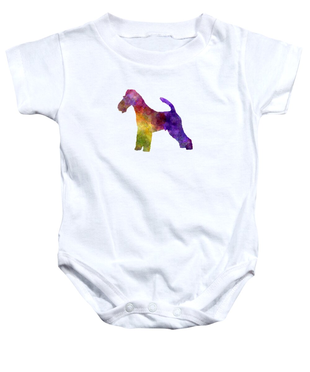 Fox Baby Onesie featuring the painting Fox Terrier in watercolor by Pablo Romero