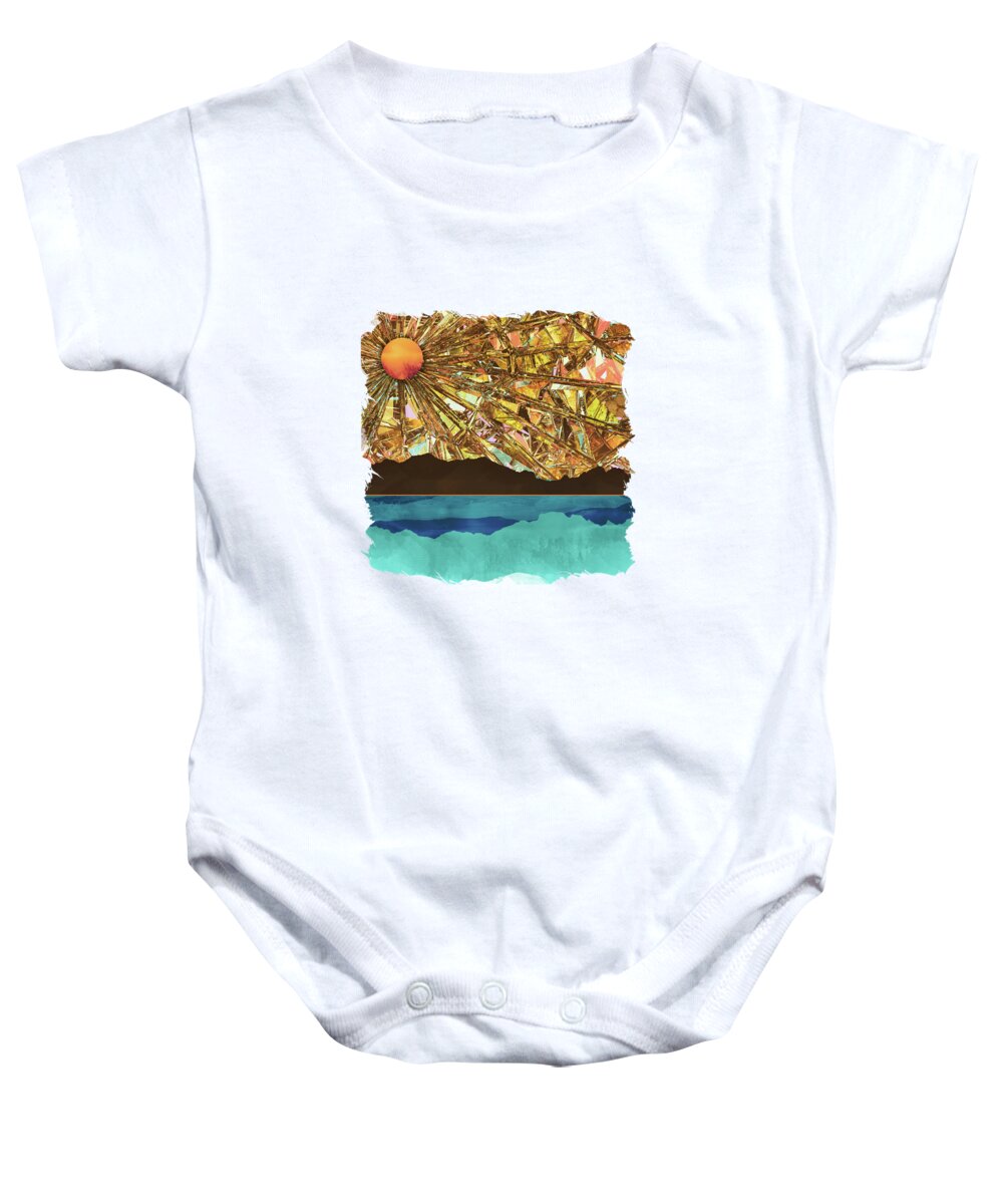 Sky Baby Onesie featuring the digital art Fractured Sky by Katherine Smit