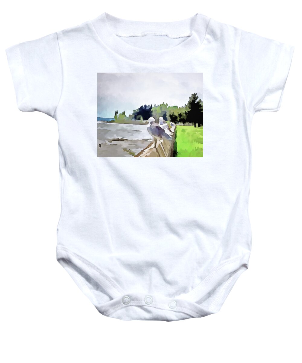 Fort Erie Baby Onesie featuring the digital art Front Row Seat by Leslie Montgomery