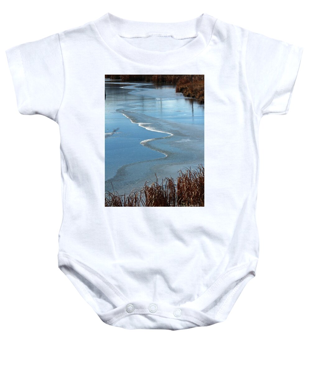 Ice Baby Onesie featuring the photograph Frozen Waves by Ann E Robson