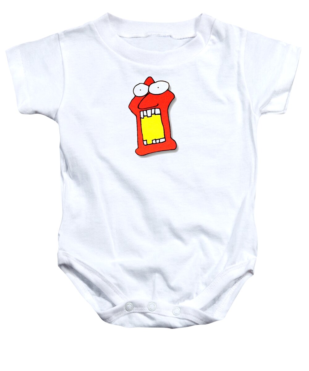 Paintings Baby Onesie featuring the drawing FU Party People - Peep 104 by Dar Freeland