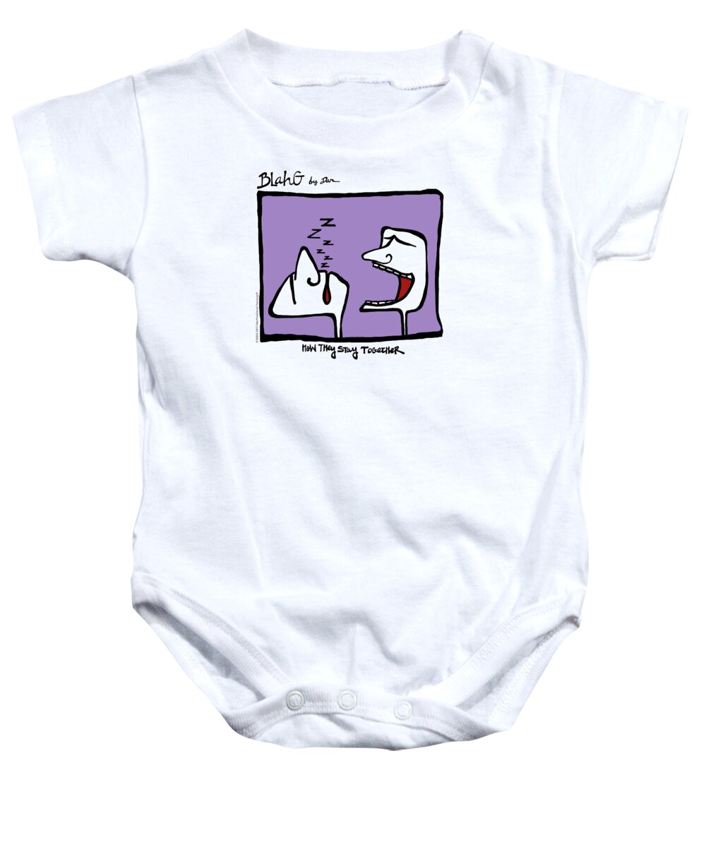 Face Up Baby Onesie featuring the drawing How They Stay Together by Dar Freeland