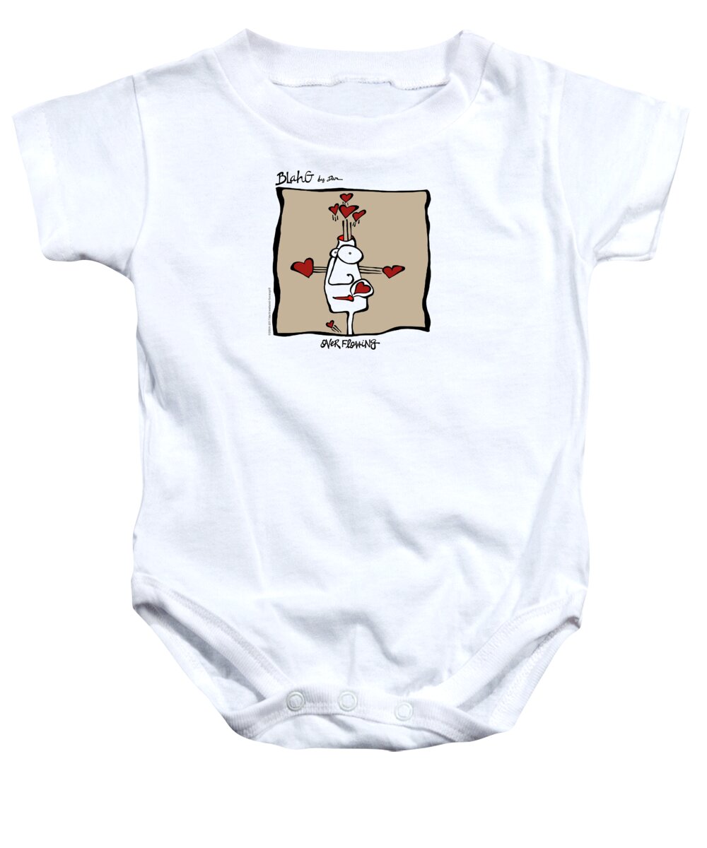 Face Up Baby Onesie featuring the drawing Overflowing by Dar Freeland