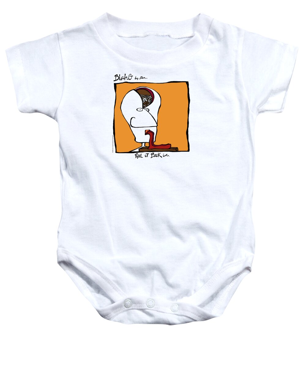 Face Up Baby Onesie featuring the drawing Reel It Back In by Dar Freeland