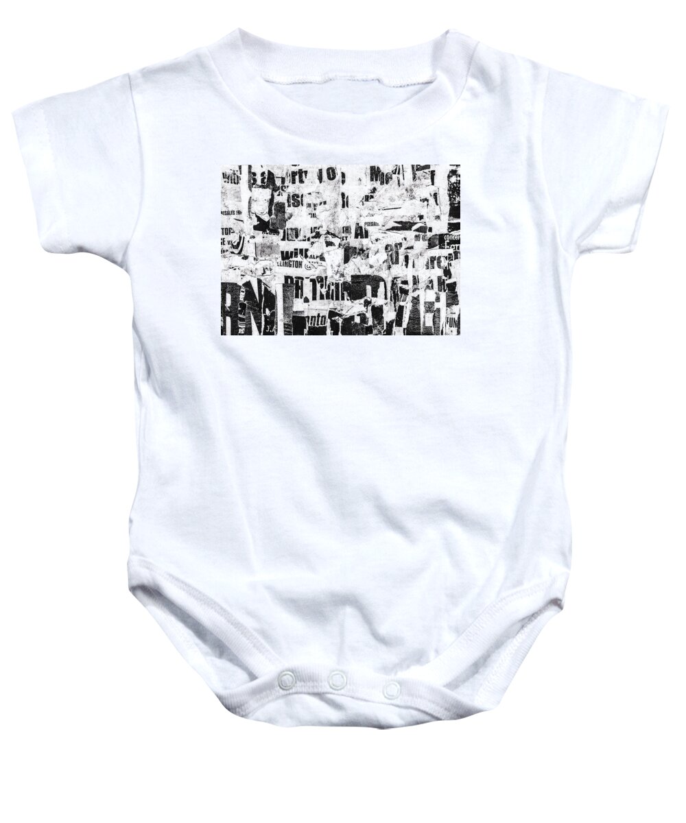 Collage Baby Onesie featuring the mixed media Fun by Roseanne Jones