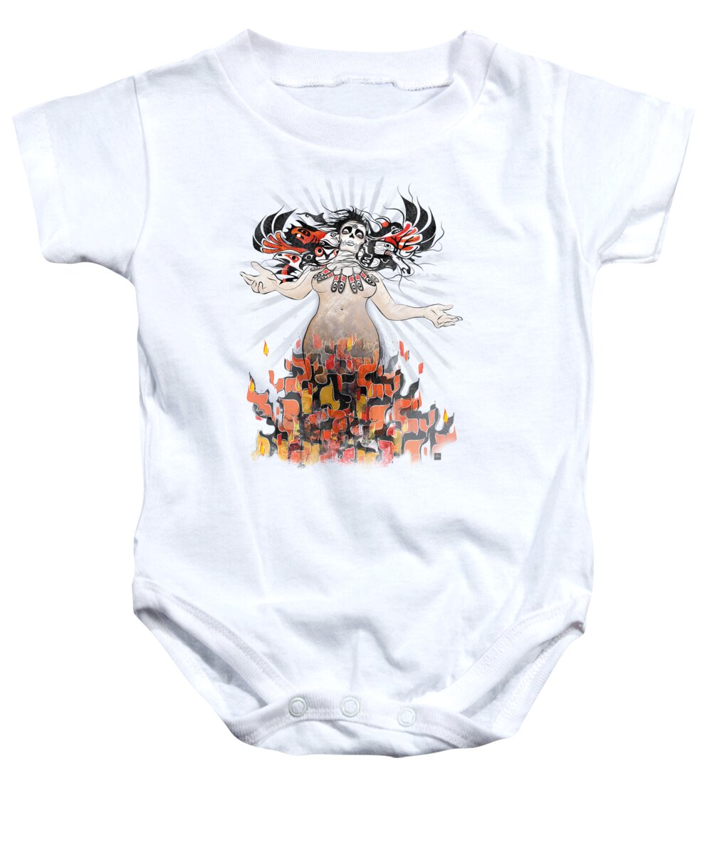 Gaia Baby Onesie featuring the painting Gaia in Turmoil by Sassan Filsoof