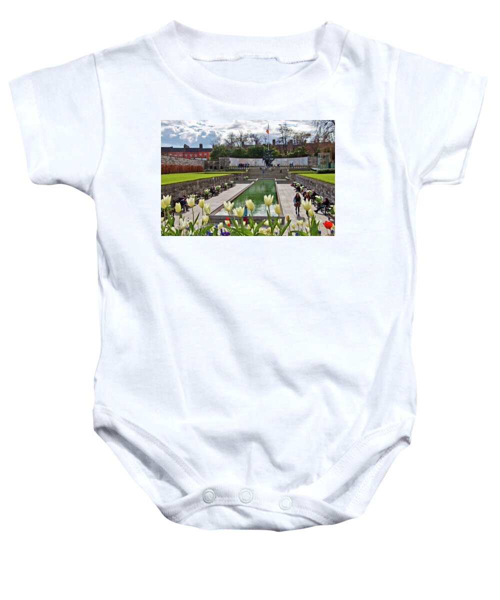 Garden Of Remembrance Baby Onesie featuring the photograph Garden of Remembrance in Dublin by Marisa Geraghty Photography