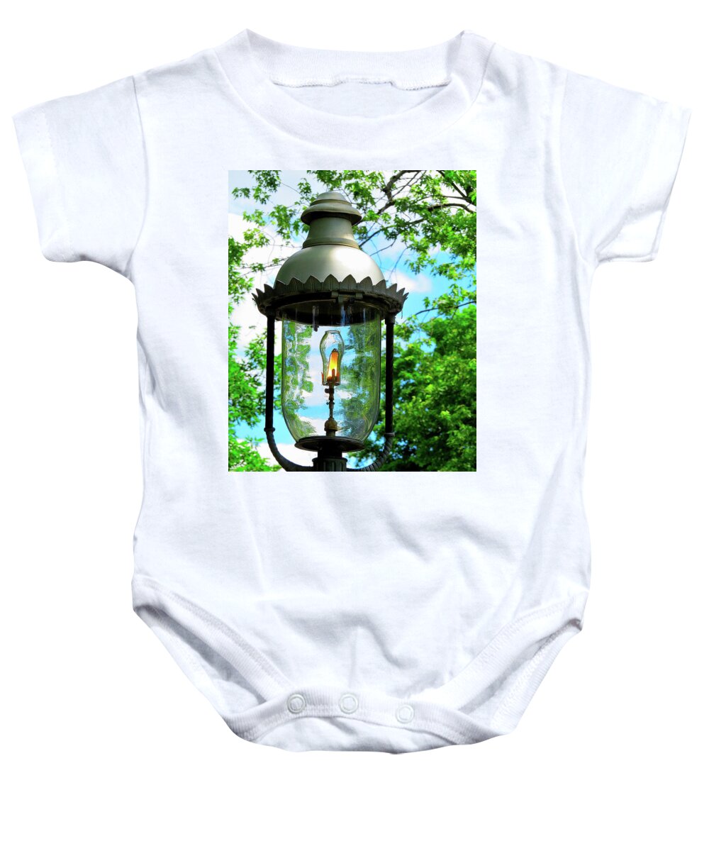 Gaslight Baby Onesie featuring the photograph Gaslight Afternoon by Linda Stern