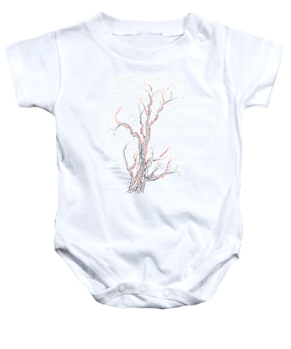 Tree Baby Onesie featuring the painting Genetic branches by Regina Valluzzi