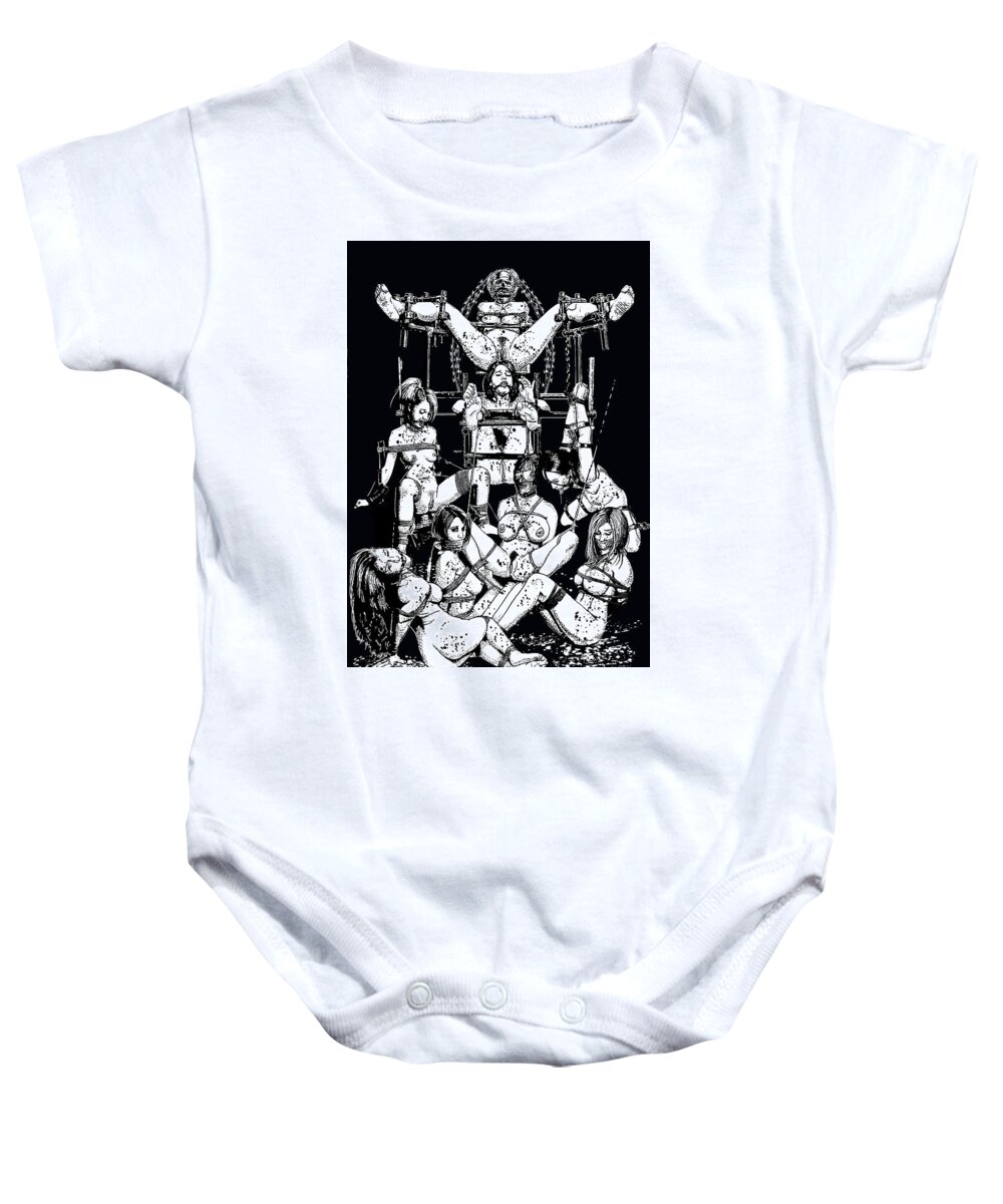 Tony Koehl Baby Onesie featuring the mixed media Giving Themselves by Tony Koehl