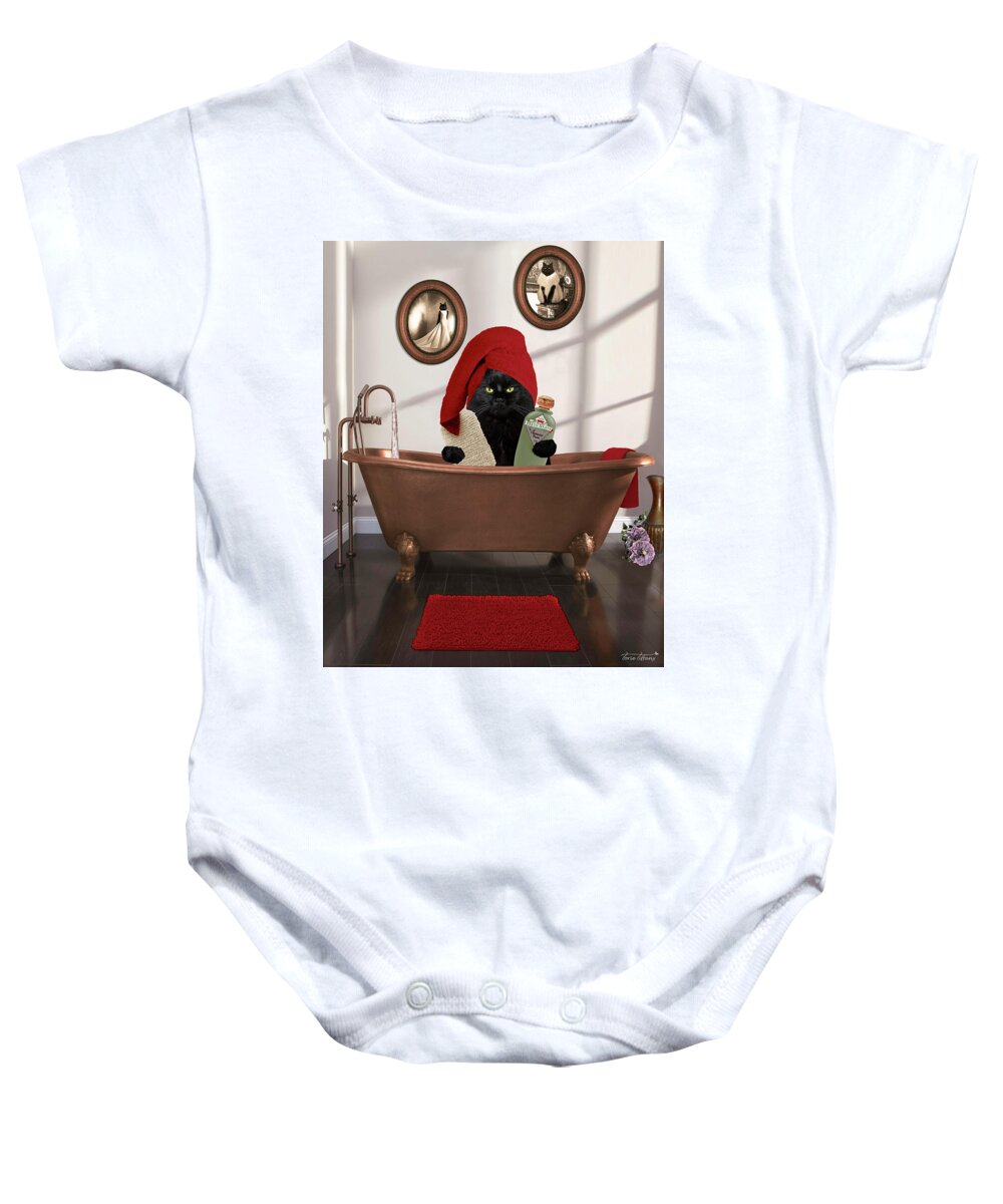 Comic Art Baby Onesie featuring the digital art Glamour Puss by Torie Tiffany