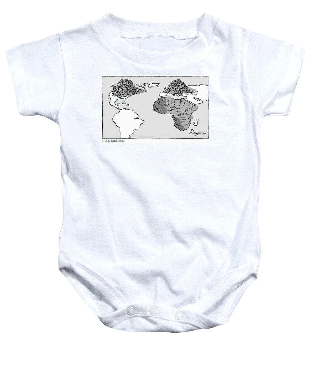 Black Americana Baby Onesie featuring the digital art Gold Diggers by Kim Kent
