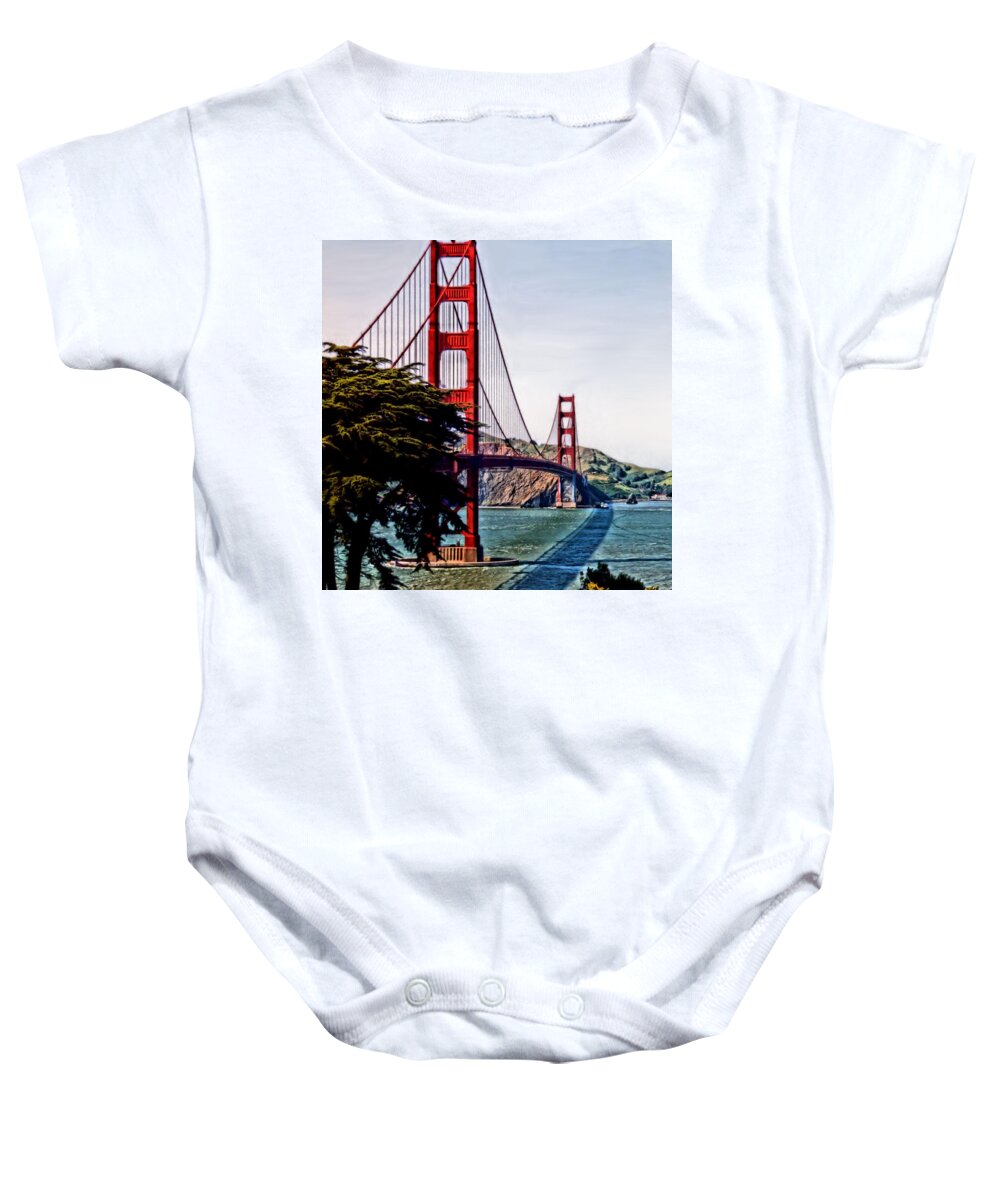 San Francisco Baby Onesie featuring the photograph Golden Gate by DJ Florek