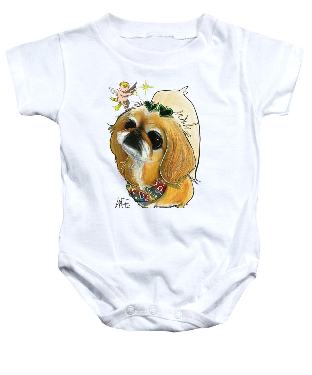 Pet Portrait Baby Onesie featuring the drawing Guida 3205 by Canine Caricatures By John LaFree