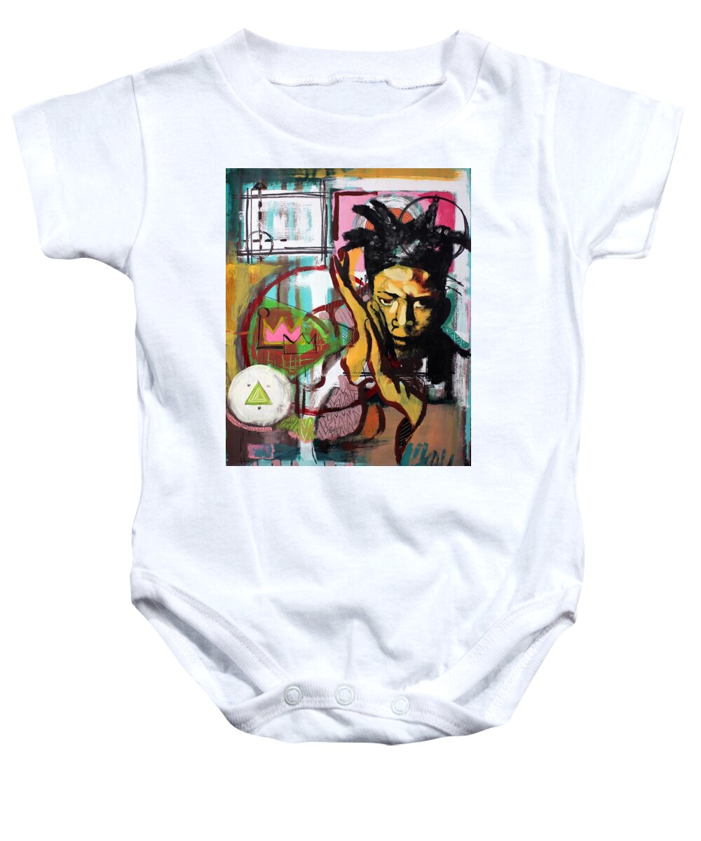 Expressive Baby Onesie featuring the mixed media Hands On by Aort Reed