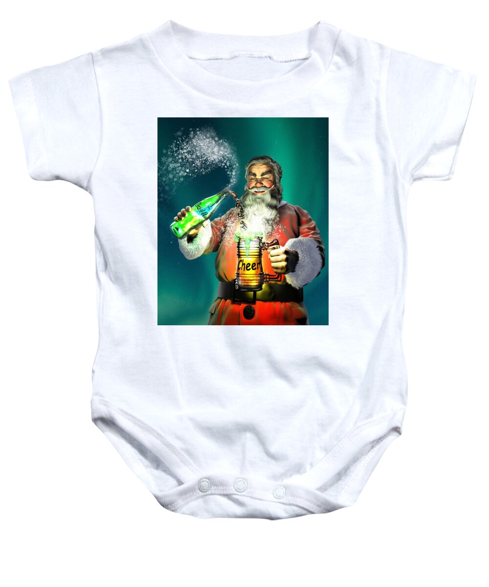 Have A Cup Of Cheer Baby Onesie featuring the digital art Have A Cup of Cheer by David Luebbert