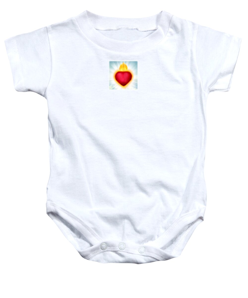  Baby Onesie featuring the painting Heart Tee by Steve Fields