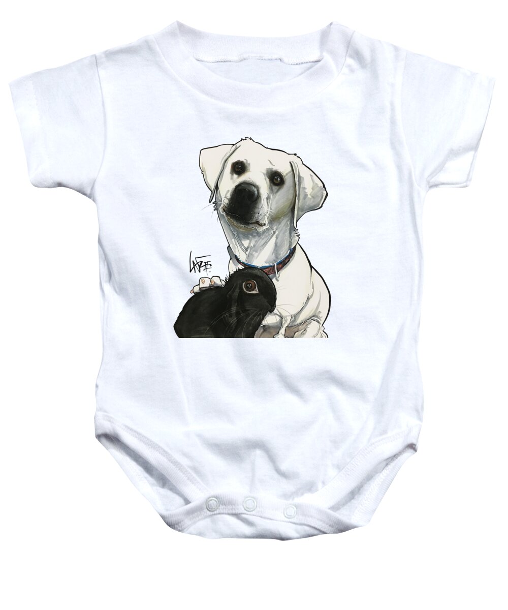 Custom Artwork Baby Onesie featuring the drawing Heins 3535 by Canine Caricatures By John LaFree