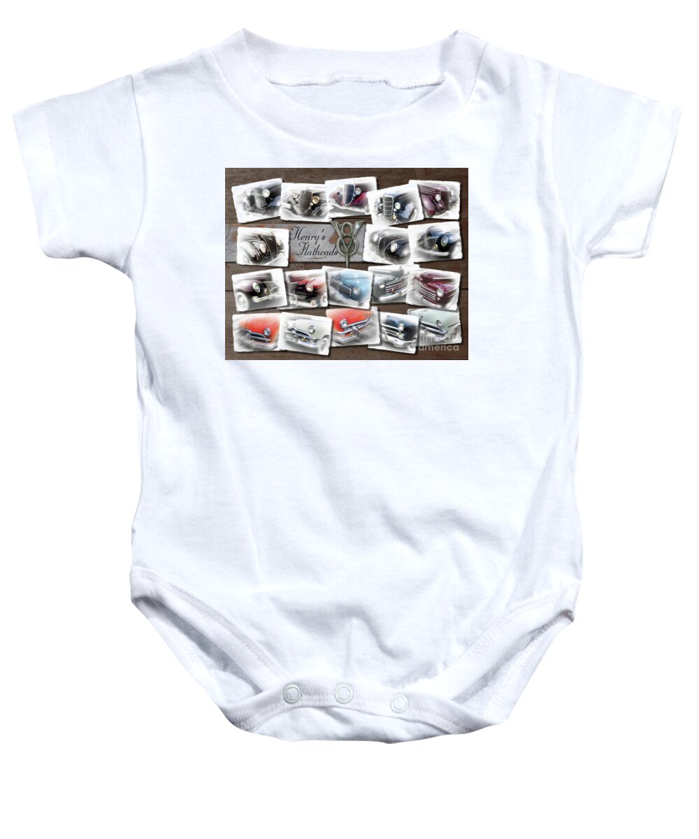 1932 Baby Onesie featuring the photograph Henry Ford's Flathead V-8s by Ron Long