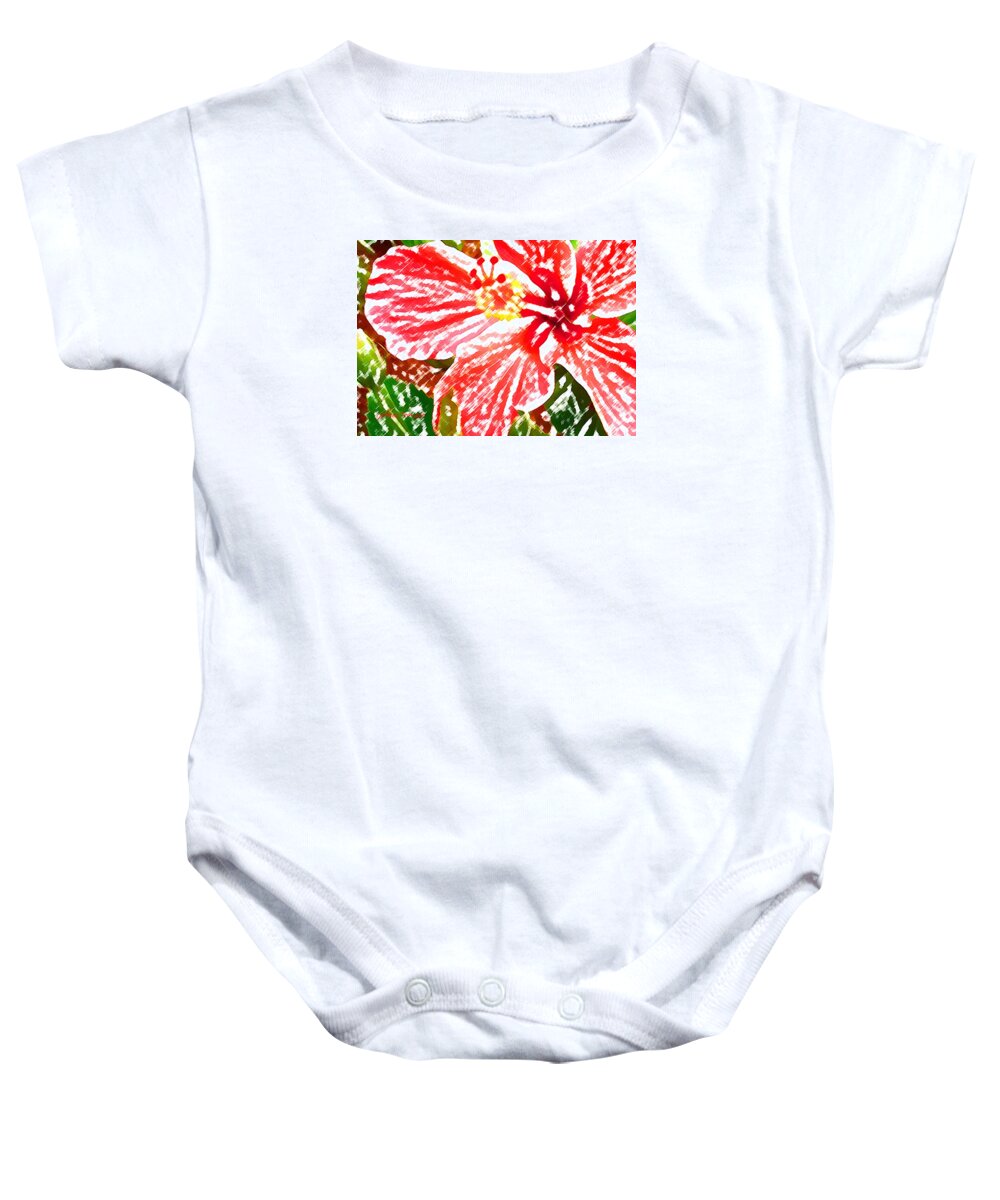 Hibiscus Baby Onesie featuring the digital art Hibiscus by James Temple