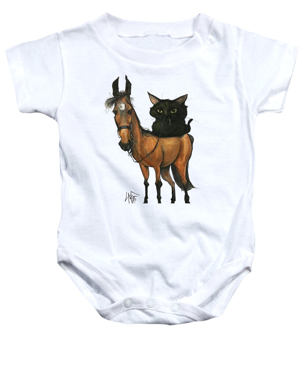 Pet Portrait Baby Onesie featuring the drawing Hine 3036 by Canine Caricatures By John LaFree