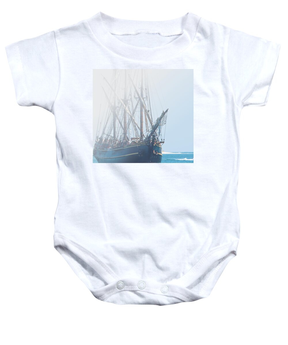 Scenery Baby Onesie featuring the photograph HMS Bounty by Kenneth Albin