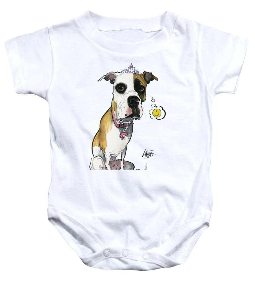 Boxer Baby Onesie featuring the drawing Holzermer 3881 by Canine Caricatures By John LaFree