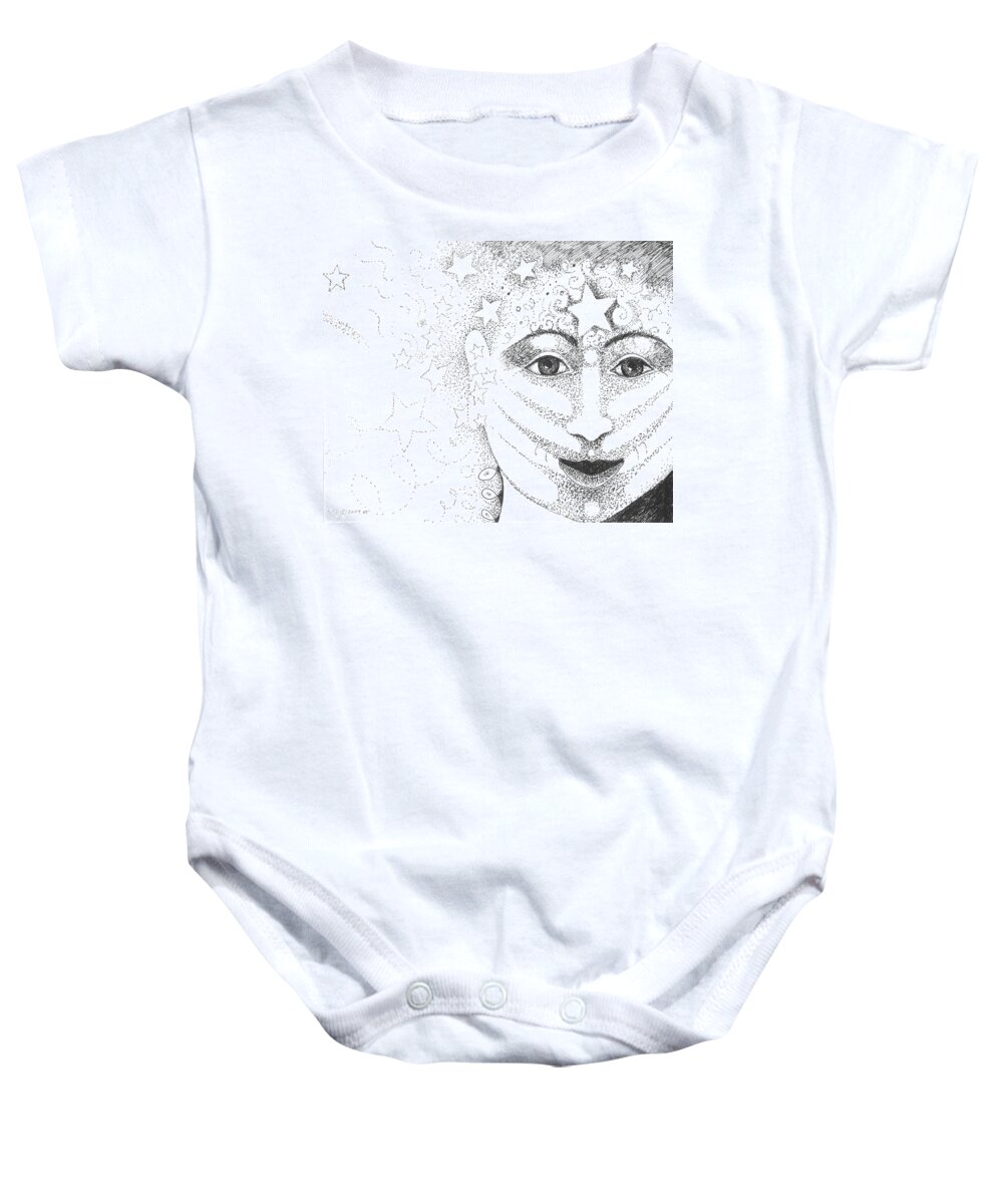 Hope Baby Onesie featuring the drawing Hope and Rebirth by Helena Tiainen