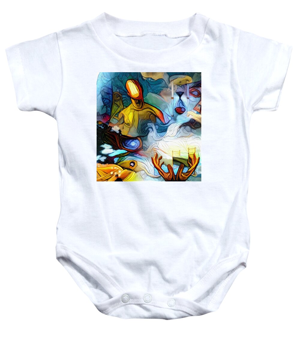 Relaxation Baby Onesie featuring the digital art Hopes and Dreams by Bruce Rolff