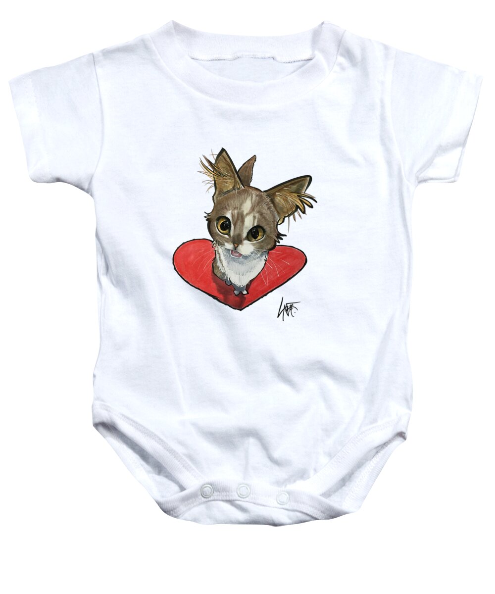 Cat Baby Onesie featuring the drawing Hull 3885 by Canine Caricatures By John LaFree