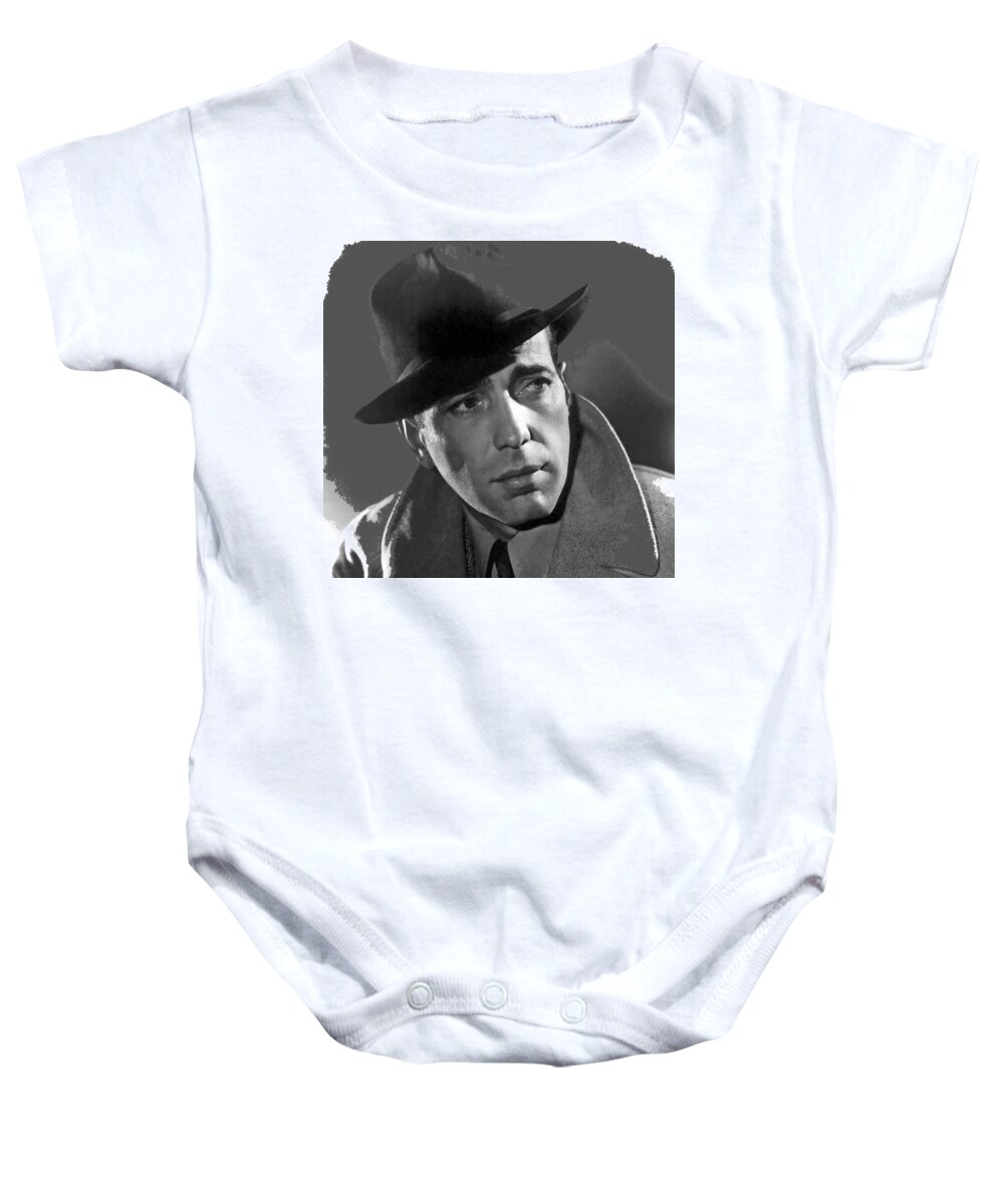 Humphrey Bogart Publicity Portrait Casablabca 1942-2016 Baby Onesie featuring the photograph Humphrey Bogart publicity portrait Casablabca 1942-2016 by David Lee Guss