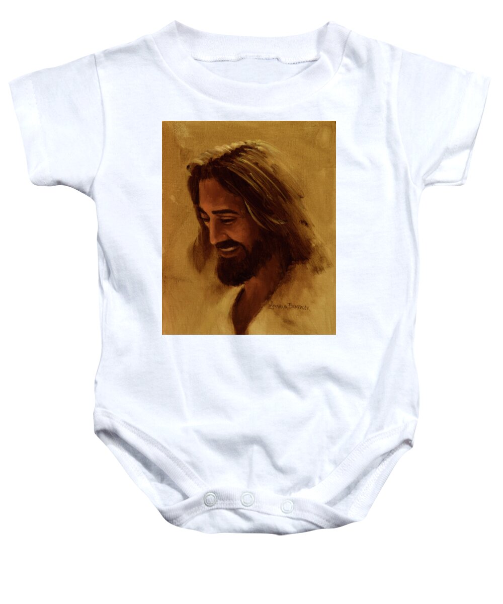 Jesus Christ Baby Onesie featuring the painting I Understand by Graham Braddock