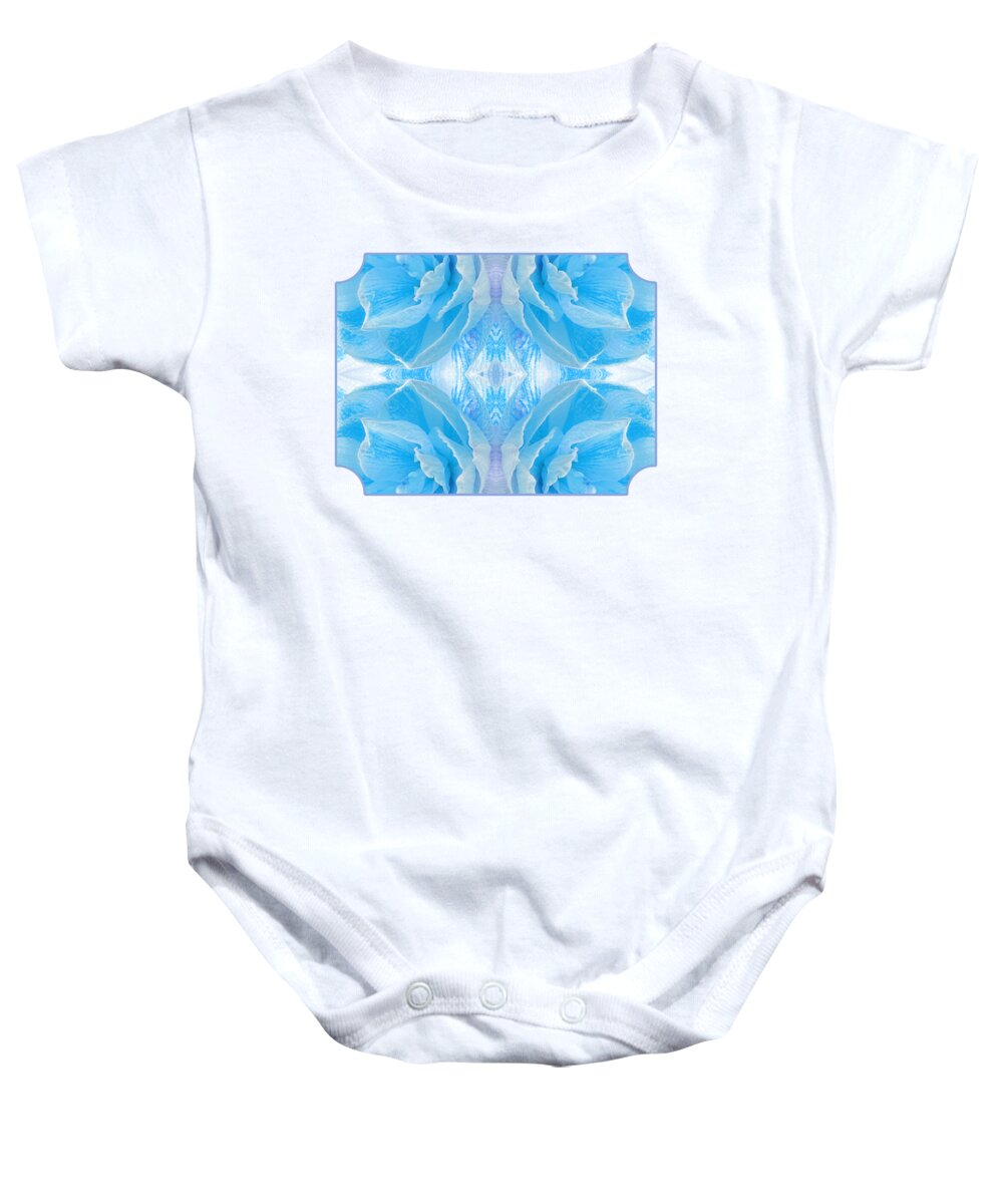 Turquoise Flowers Baby Onesie featuring the photograph Ice Cool Blue by Gill Billington