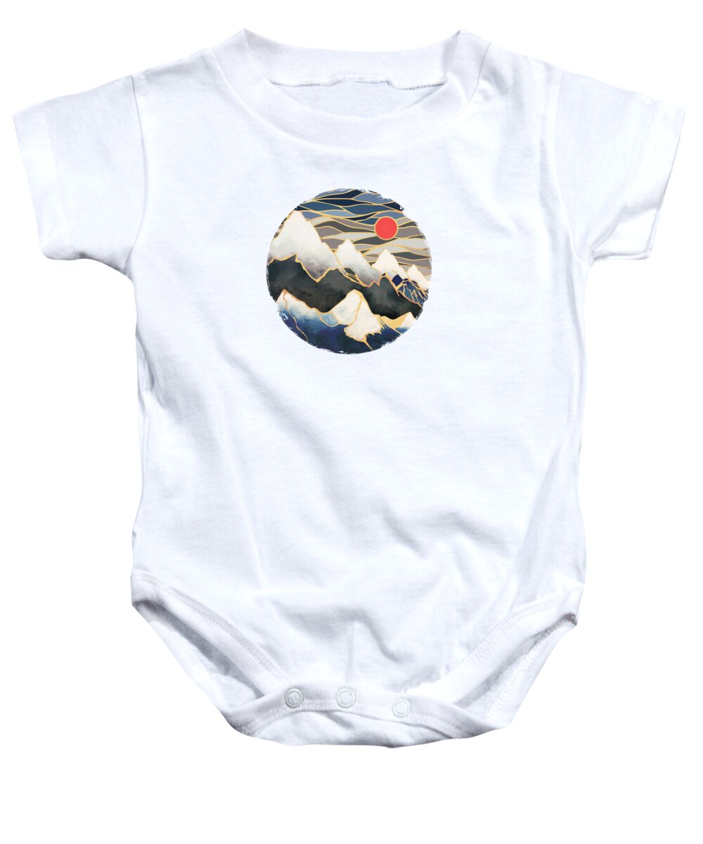 Ice Baby Onesie featuring the digital art Ice Mountains by Spacefrog Designs