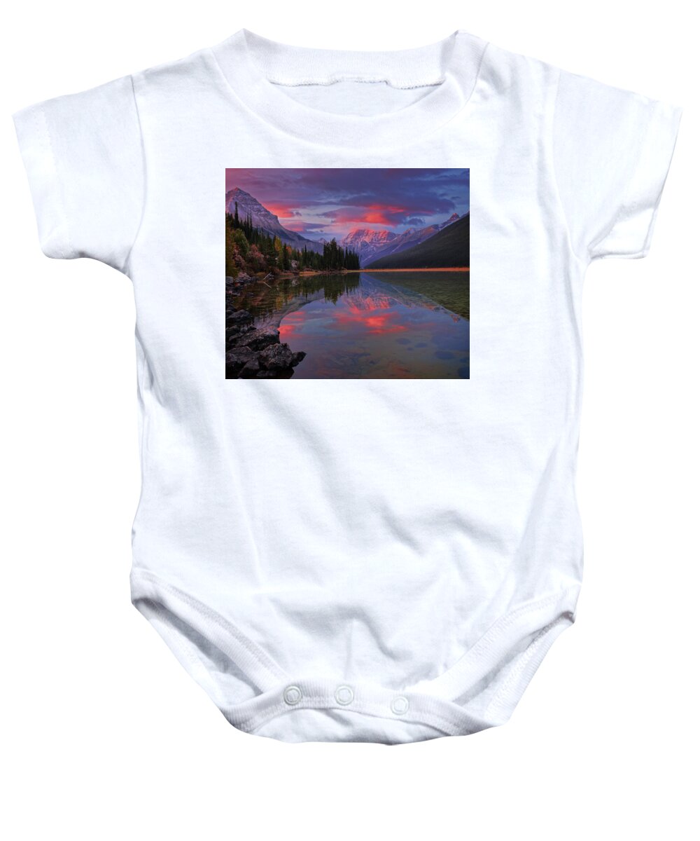 Jasper Baby Onesie featuring the photograph Icefields Parkway Autumn Morning by Dan Jurak