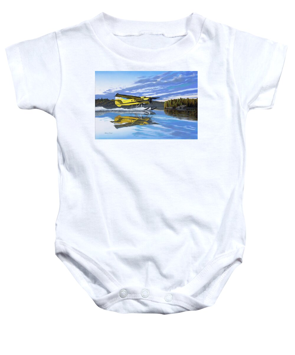 Canada Baby Onesie featuring the painting Canadian Adventure by Anthony J Padgett