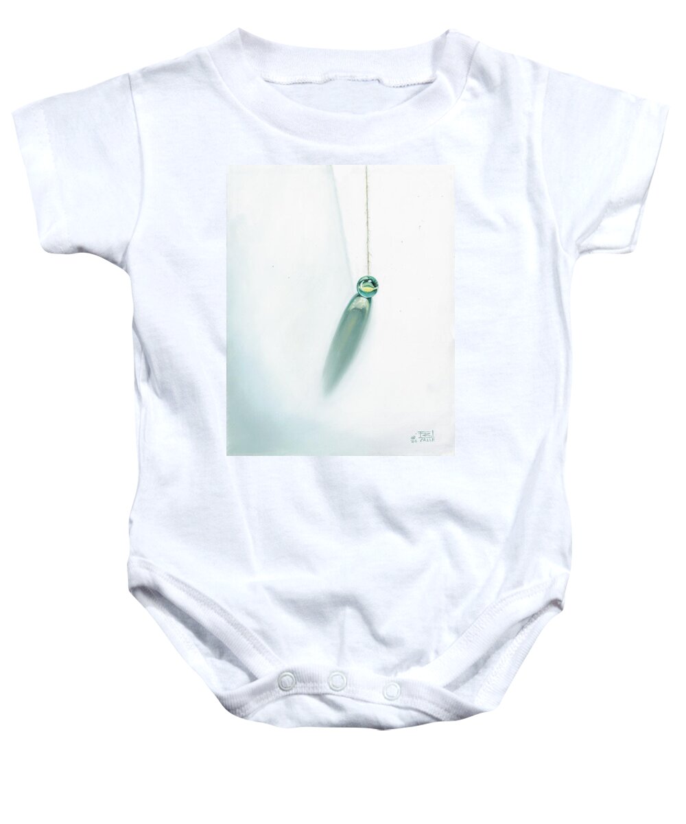 Marble Hanging By String Baby Onesie featuring the painting Illumination Within by Roger Calle
