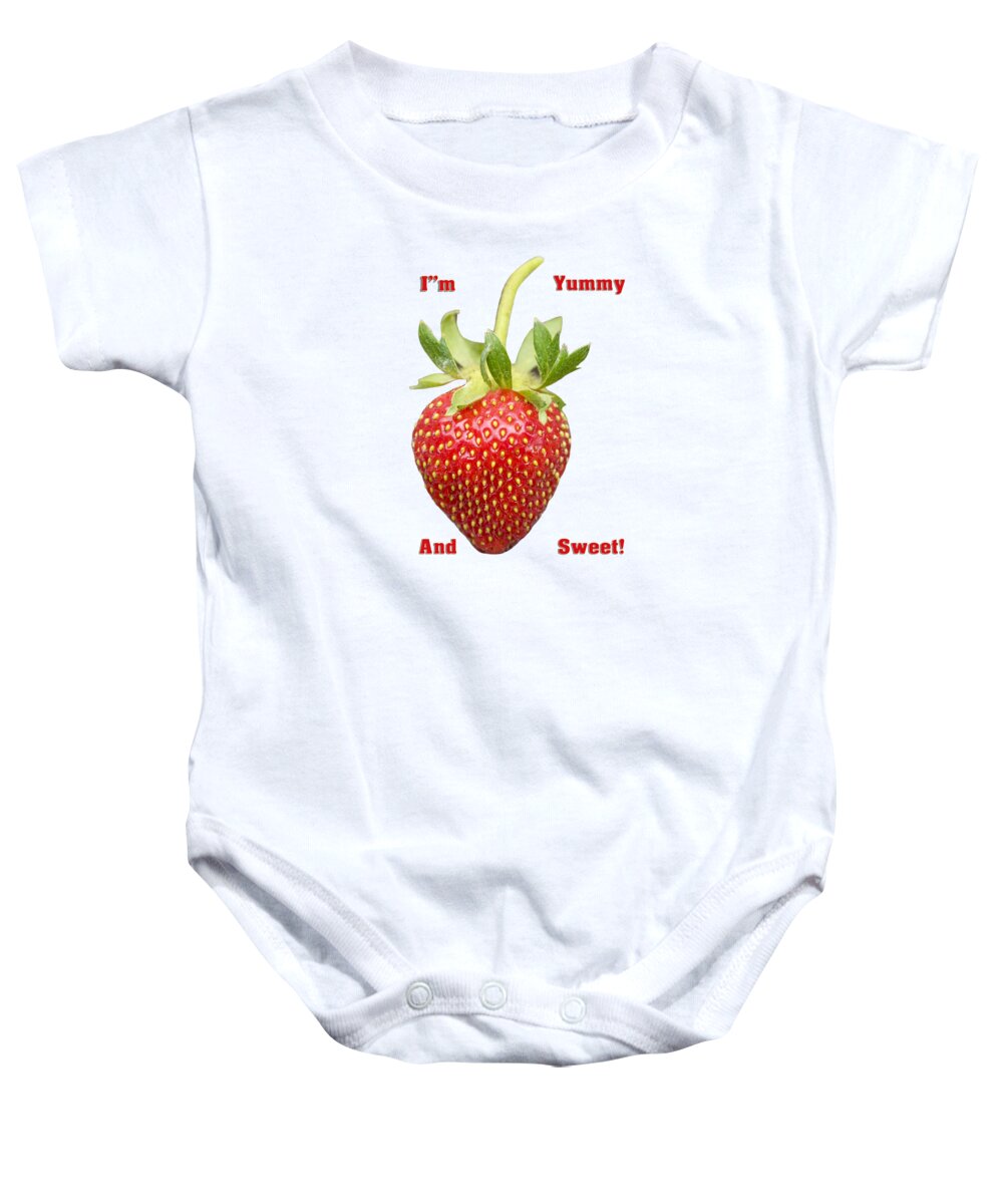 Strawberries Baby Onesie featuring the photograph Im Yummy And Sweet by Thomas Young