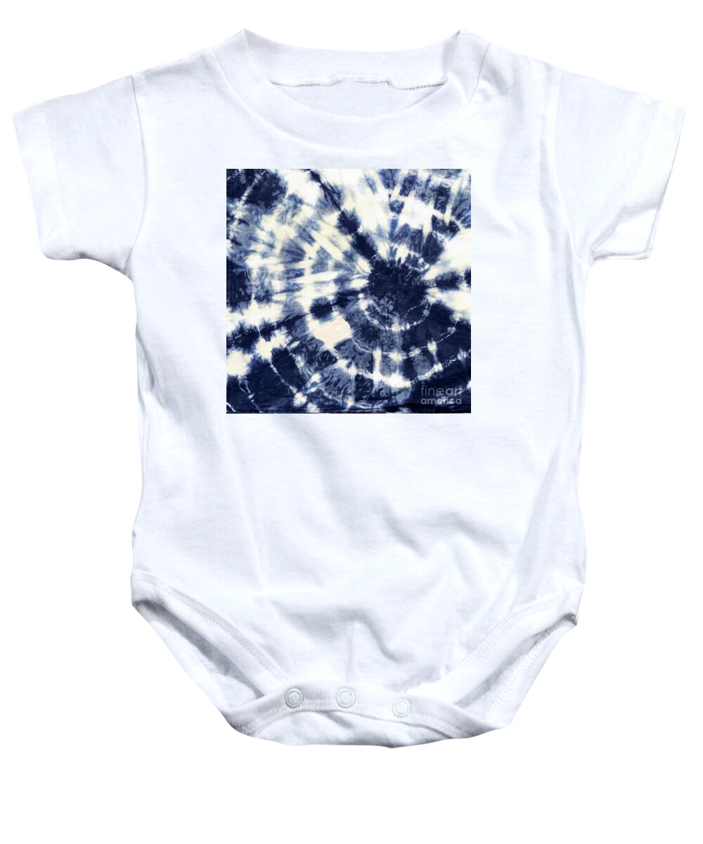 Tie Dye Baby Onesie featuring the painting Indigo IV by Mindy Sommers