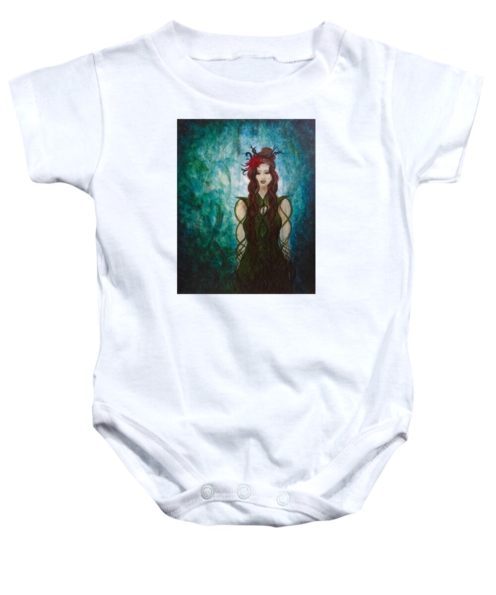 Infinity Baby Onesie featuring the painting Infinity Goddess by Michelle Pier
